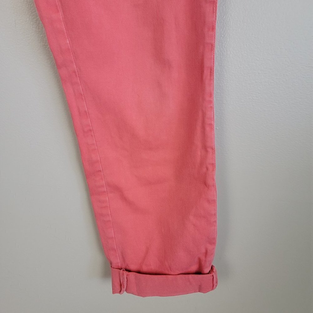 Anthropologie 26 Chino Pink Relaxed Fit Straight Stretch Ankle Cotton Pants 2 - Picture 8 of 14